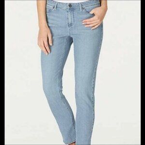 J. Jill Authentic Fit Slim Ankle Jeans Lightweight Light Blue Denim